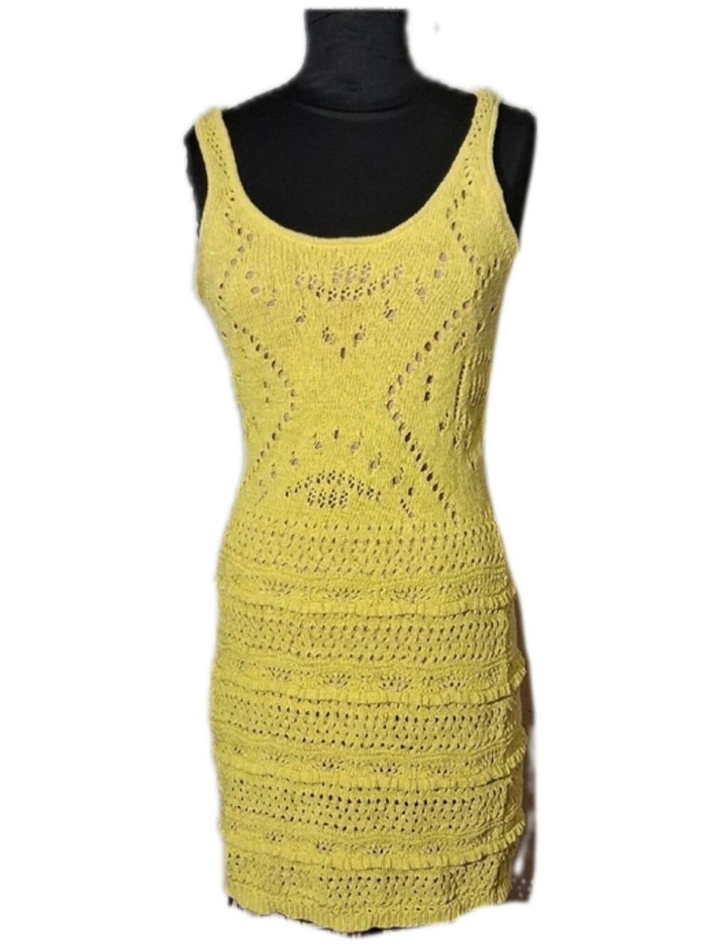 Rachel Zoe Yellow Sexy Knit Dress with Scoop Neck